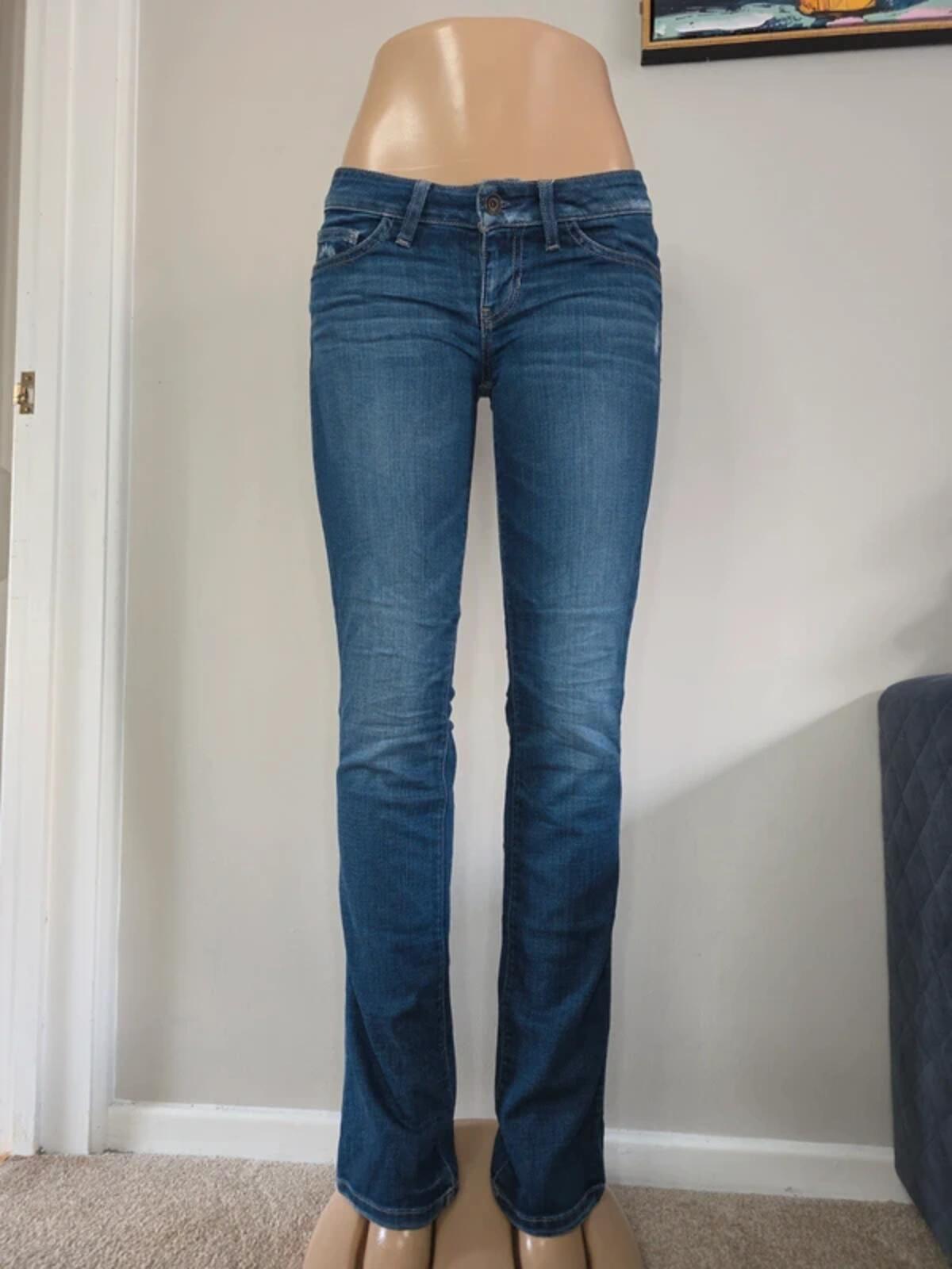 Guess Ultra Low Rise Straight Vintage Y2K Jeans UK Size 6 Tall