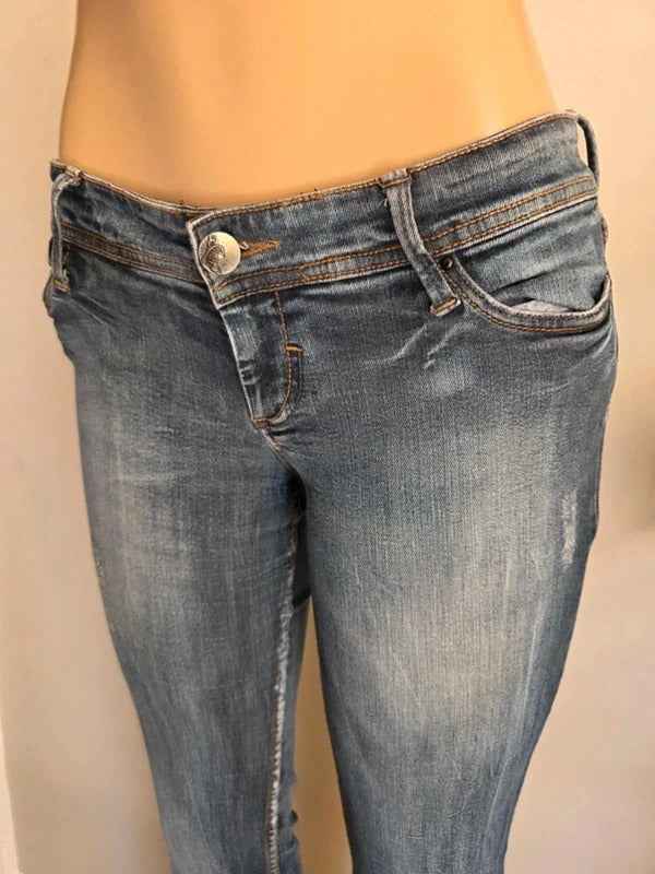 Vintage Y2K Stradivarius Low Rise Skinny Jeans UK Size 10/12