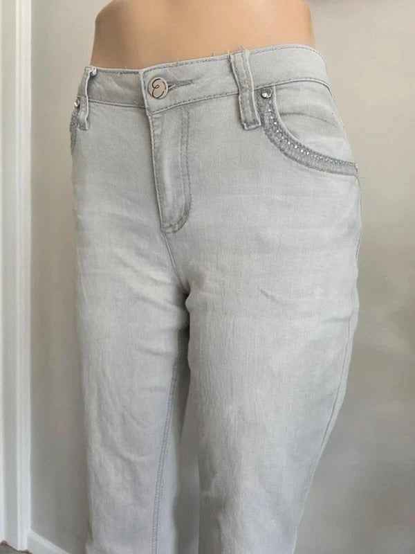 Vintage Y2K Earl Jeans Mid Rise Embroidered Bootcut Jeans UK Size 14