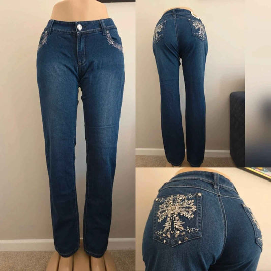 Pazzo Low Rise Straight Vintage Y2K Jeans UK Size 14 Tall