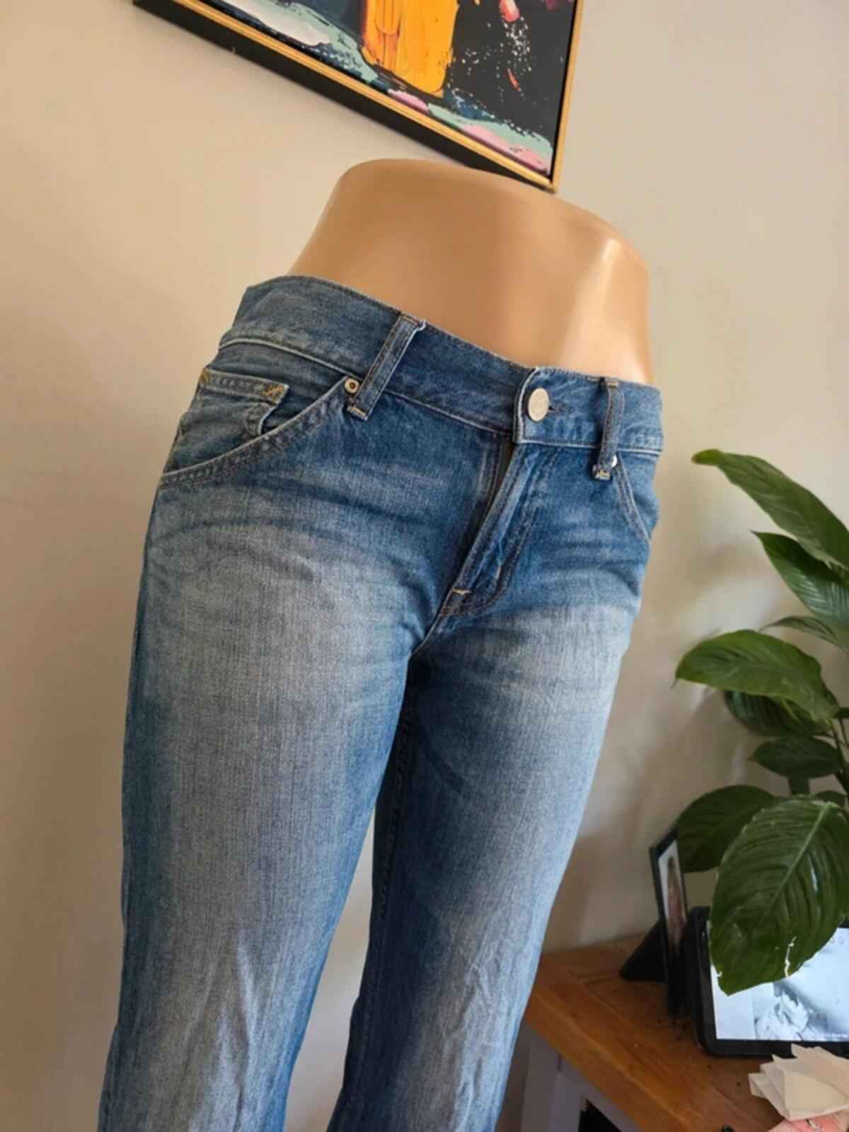 Vintage Y2K Uniqlo Mid Rise Cropped Jeans UK Size 10/12
