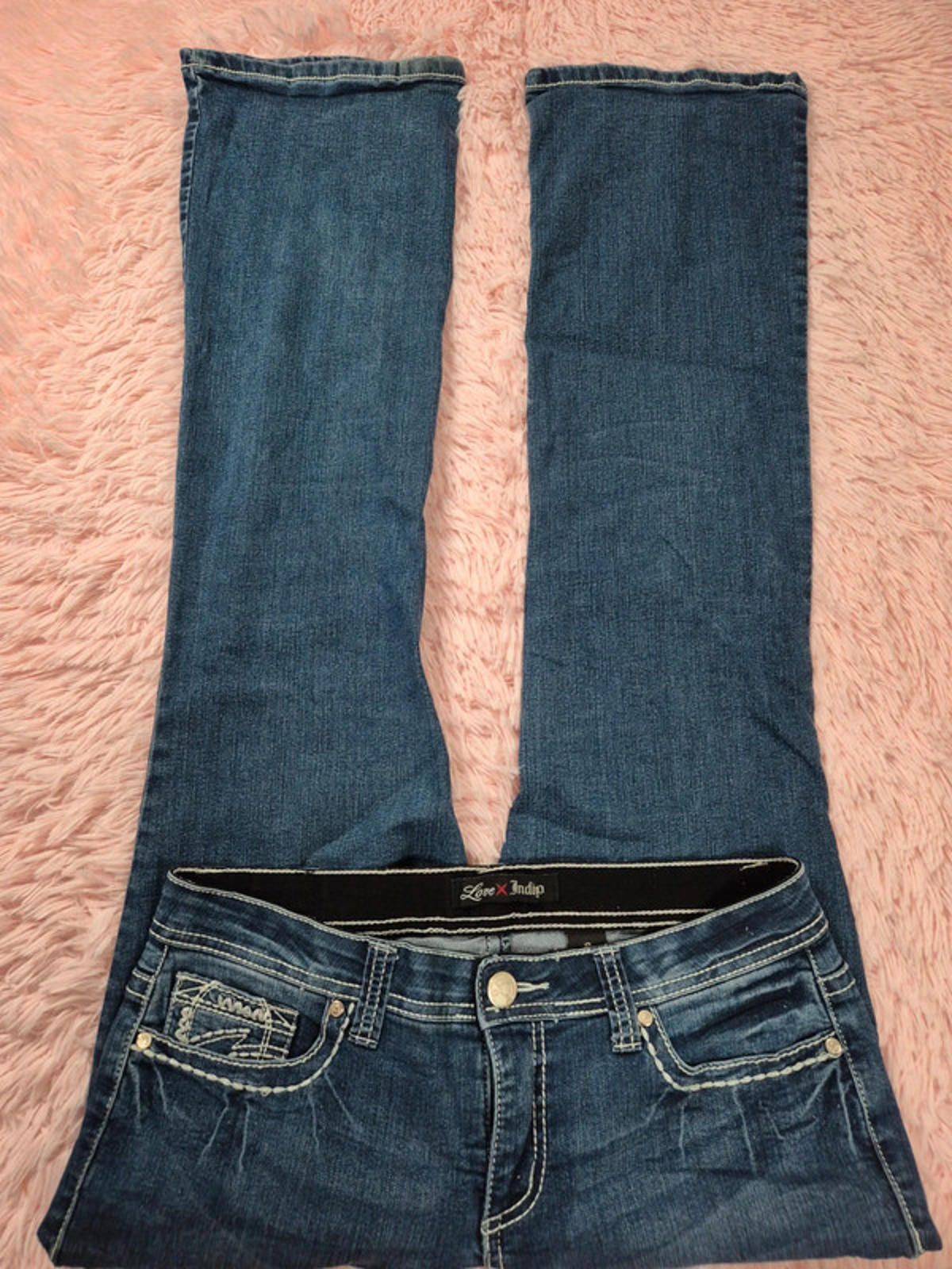 Vintage Y2K Love Indigo Mid Rise Bootcut Jeans UK size 12