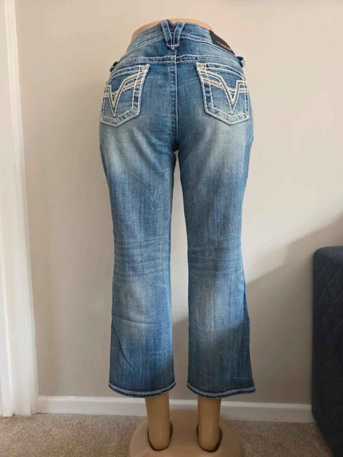 Vigoss Mid Rise Capri Vintage Y2K Jeans UK Size 14/16