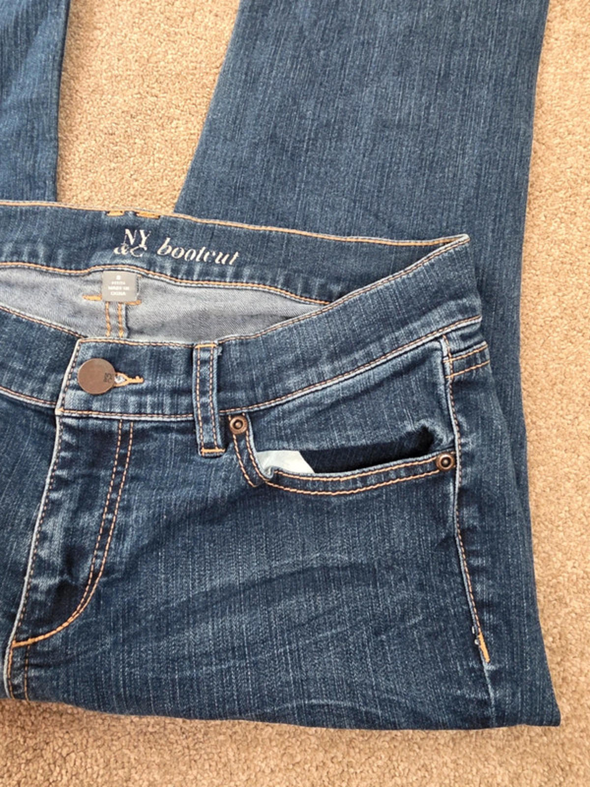 Vintage Y2K NY & Co Mid Rise Bootcut Jeans UK Size 10–12 Petite