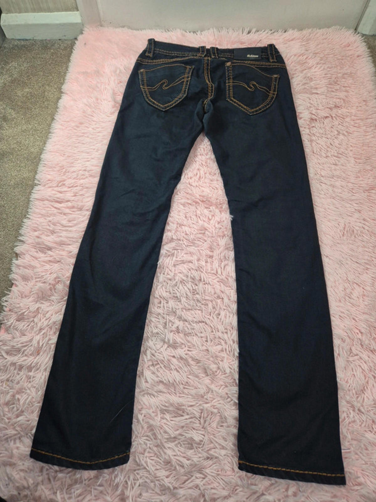Vintage Y2K Blue Monkey BM Denim Mid Rise Straight Leg Jeans UK size 10