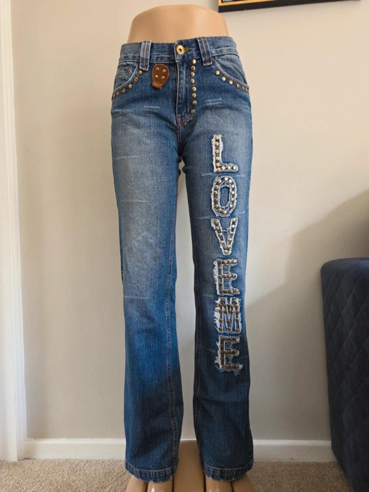 La Virtu Mid Rise Straight Vintage Y2K Jeans UK Size 8/10 Tall