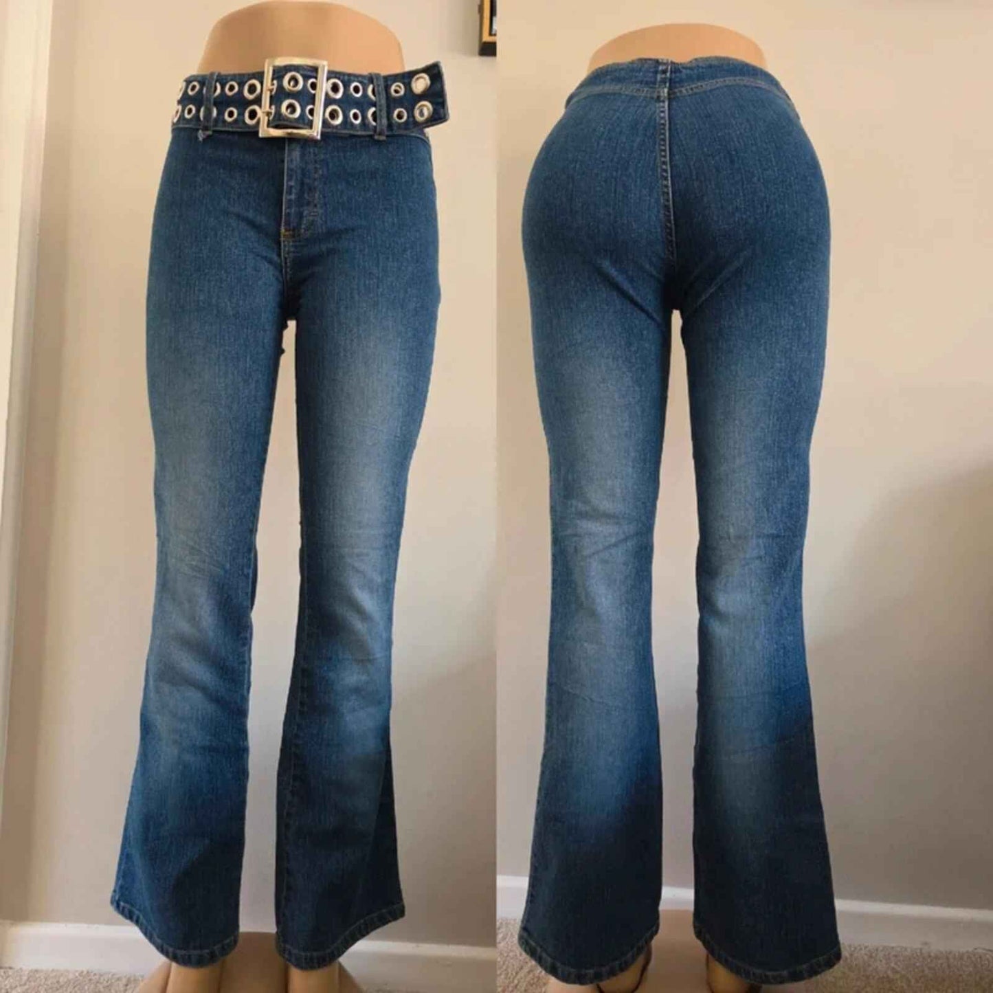 No Boundaries Mid Rise Flared Vintage Y2K Jeans UK Size 8/10