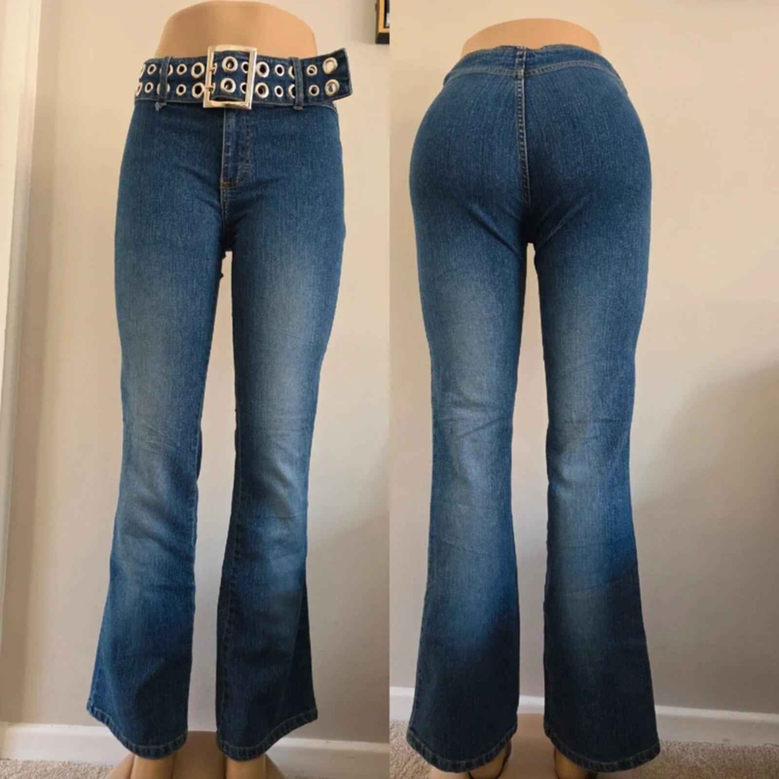 No Boundaries Mid Rise Flared Vintage Y2K Jeans UK Size 8/10