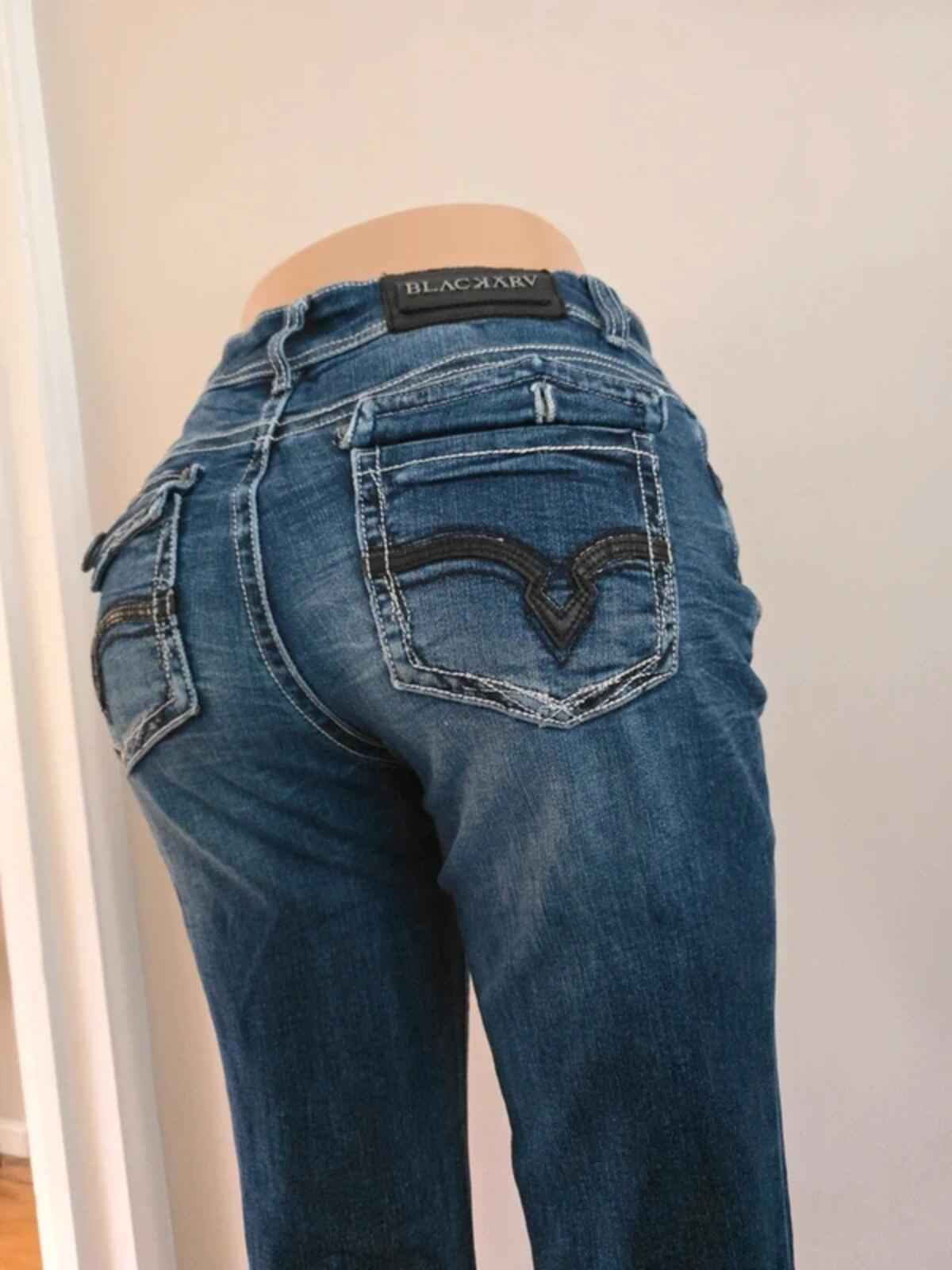 Blackarv Mid Rise Straight Vintage Y2K Jeans UK Size 10