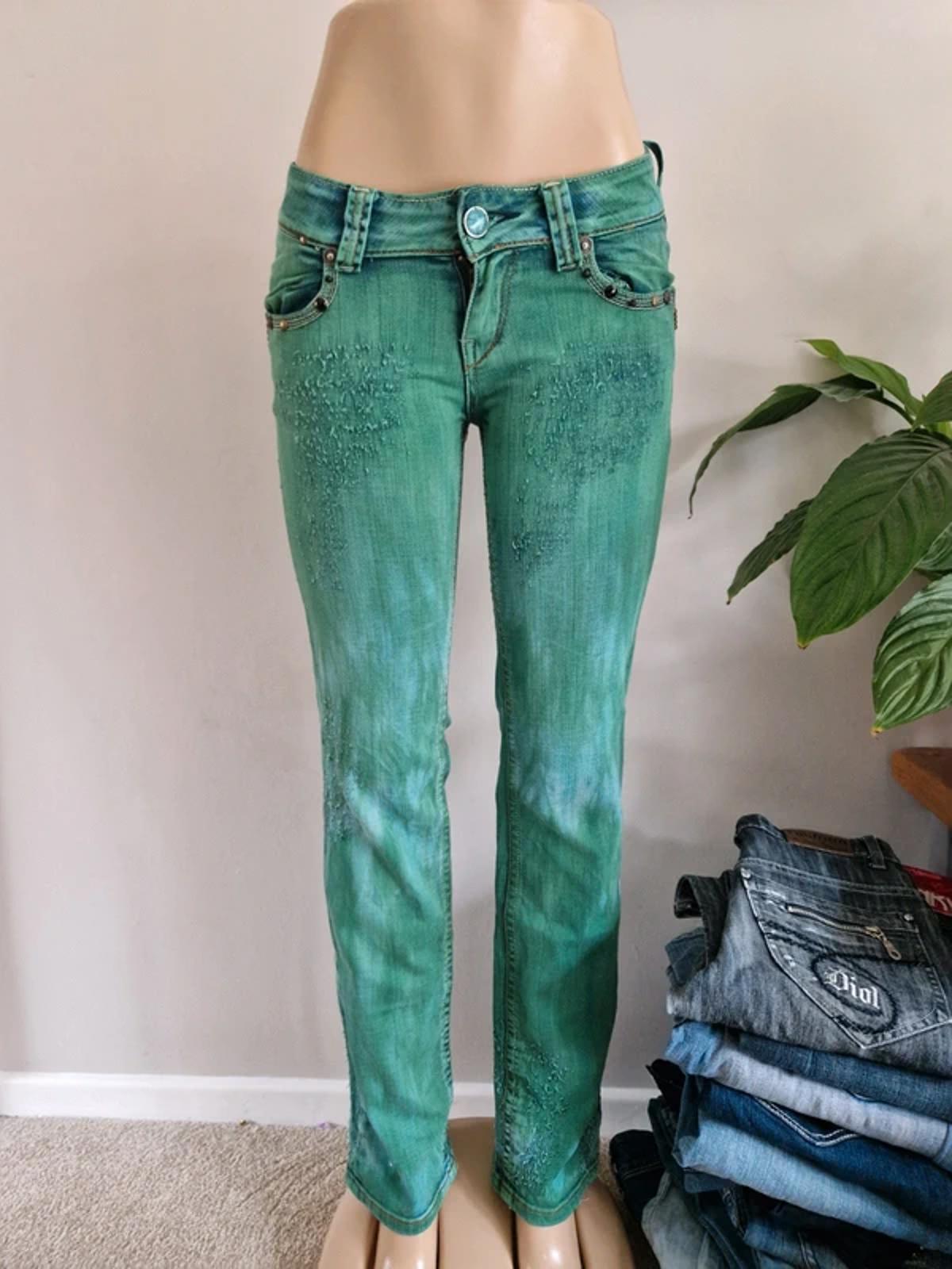 Y2K Unbranded Ultra Low Rise Straight Leg Festival Grunge Indie Sleaze McBling Denim UK 10/12