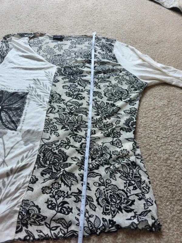 Vintage Y2K Opinion Printed Long Sleeve Blouse UK Size 14/16