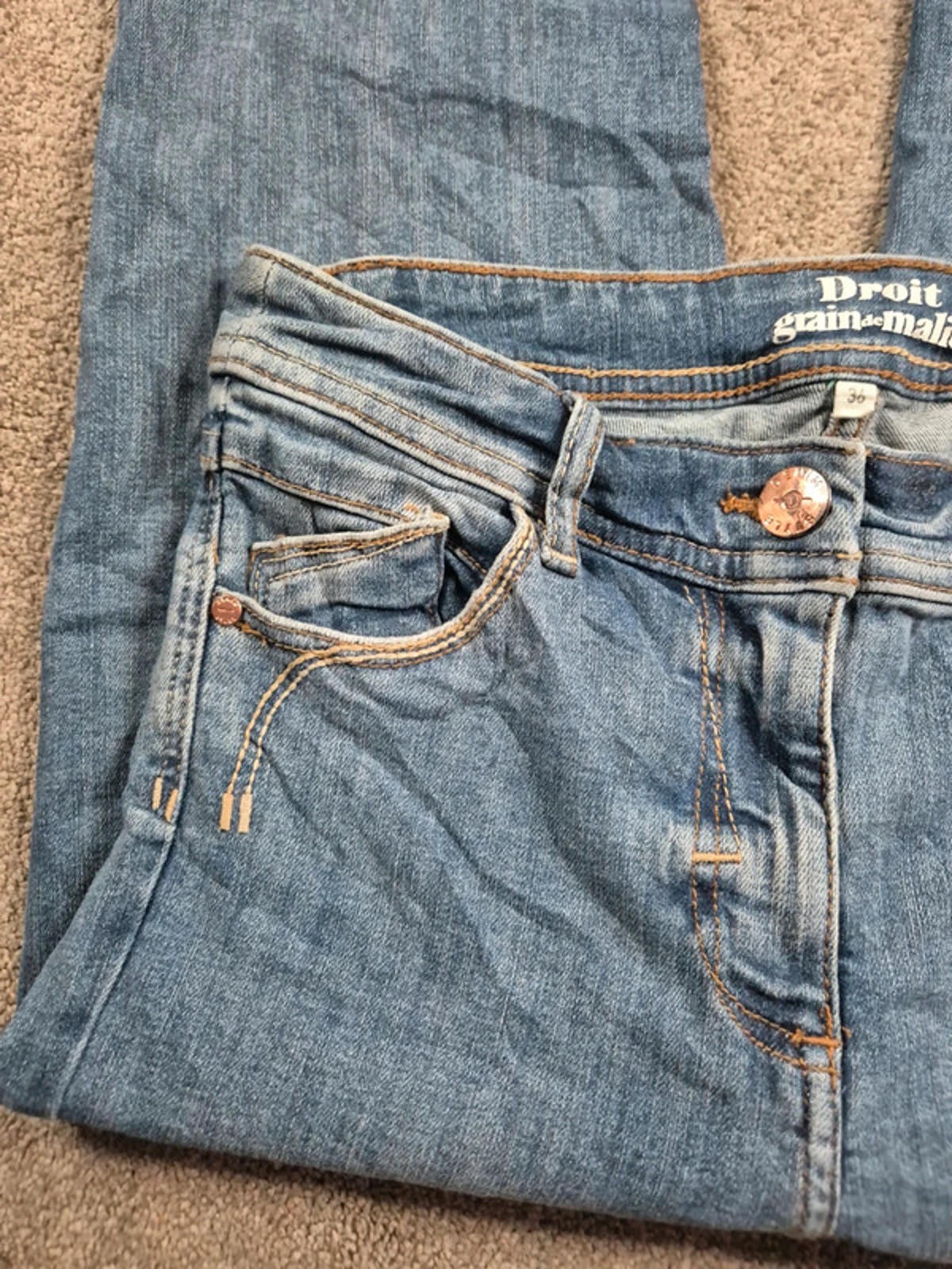 Grain de Malice Droit Jeans – Mid Rise Straight Leg (UK 8) '