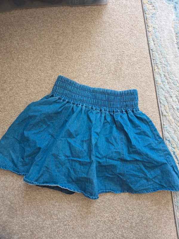 Japanese Y2K Flowy Denim Mini Skort UK Size 4/6