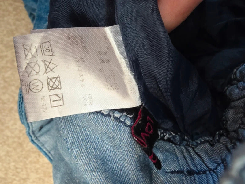 Japanese Y2K Flowy Denim Mini Skort UK Size 4/6