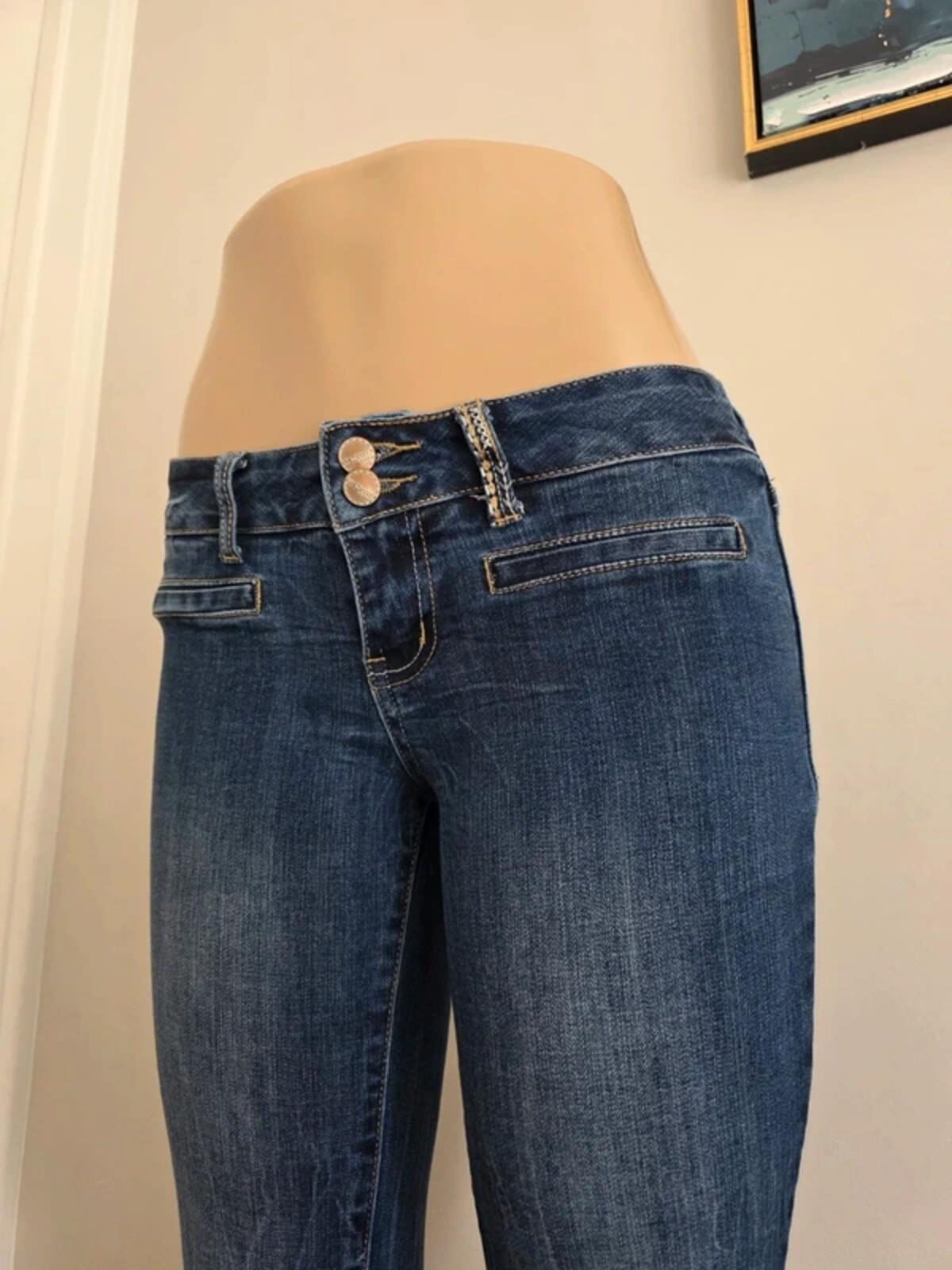 Vintage Y2K Amethyst Super Low Rise Flared Jeans UK Size 6