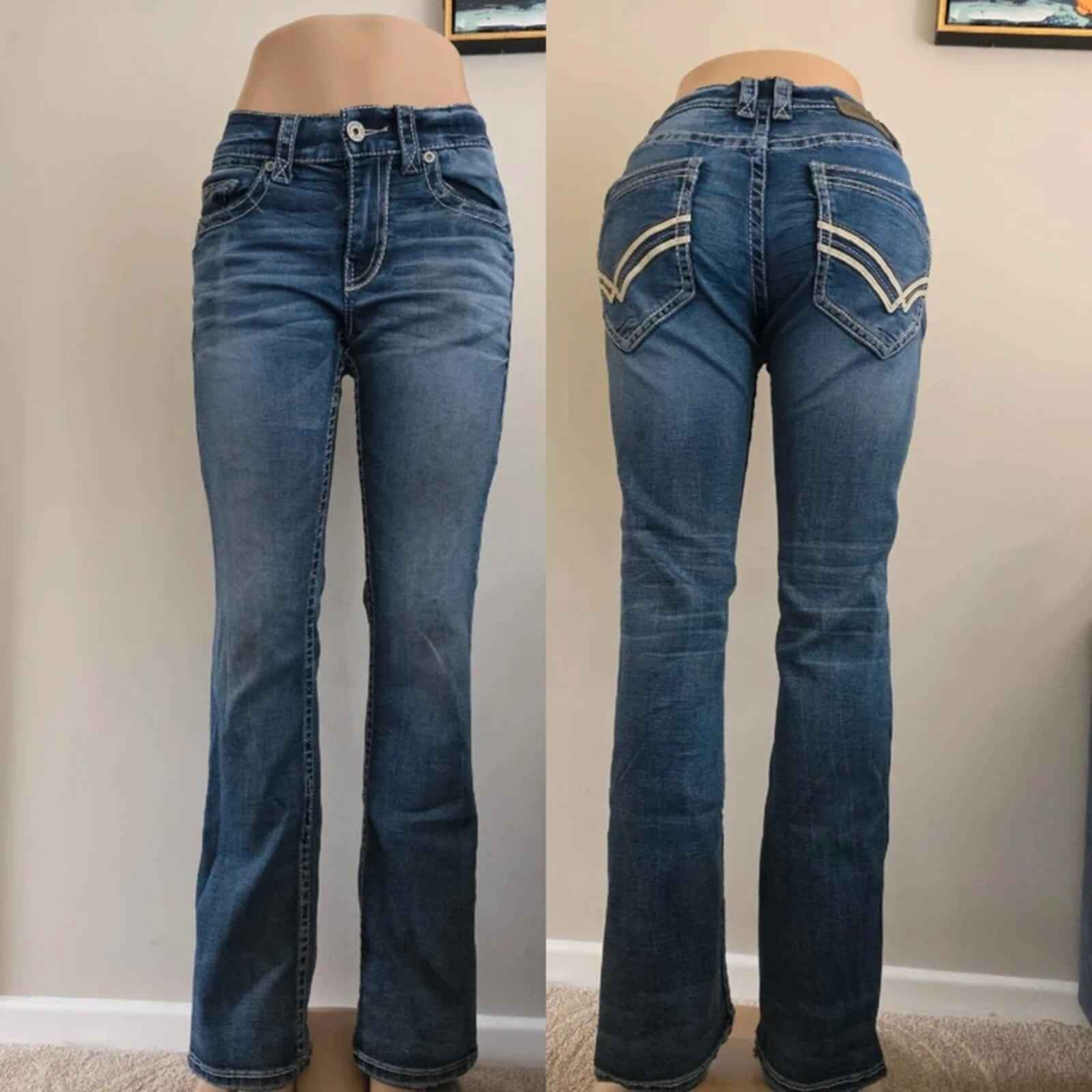 Buckle Black Vintage Y2K Low Mid Rise Bootcut Jeans UK Size 8