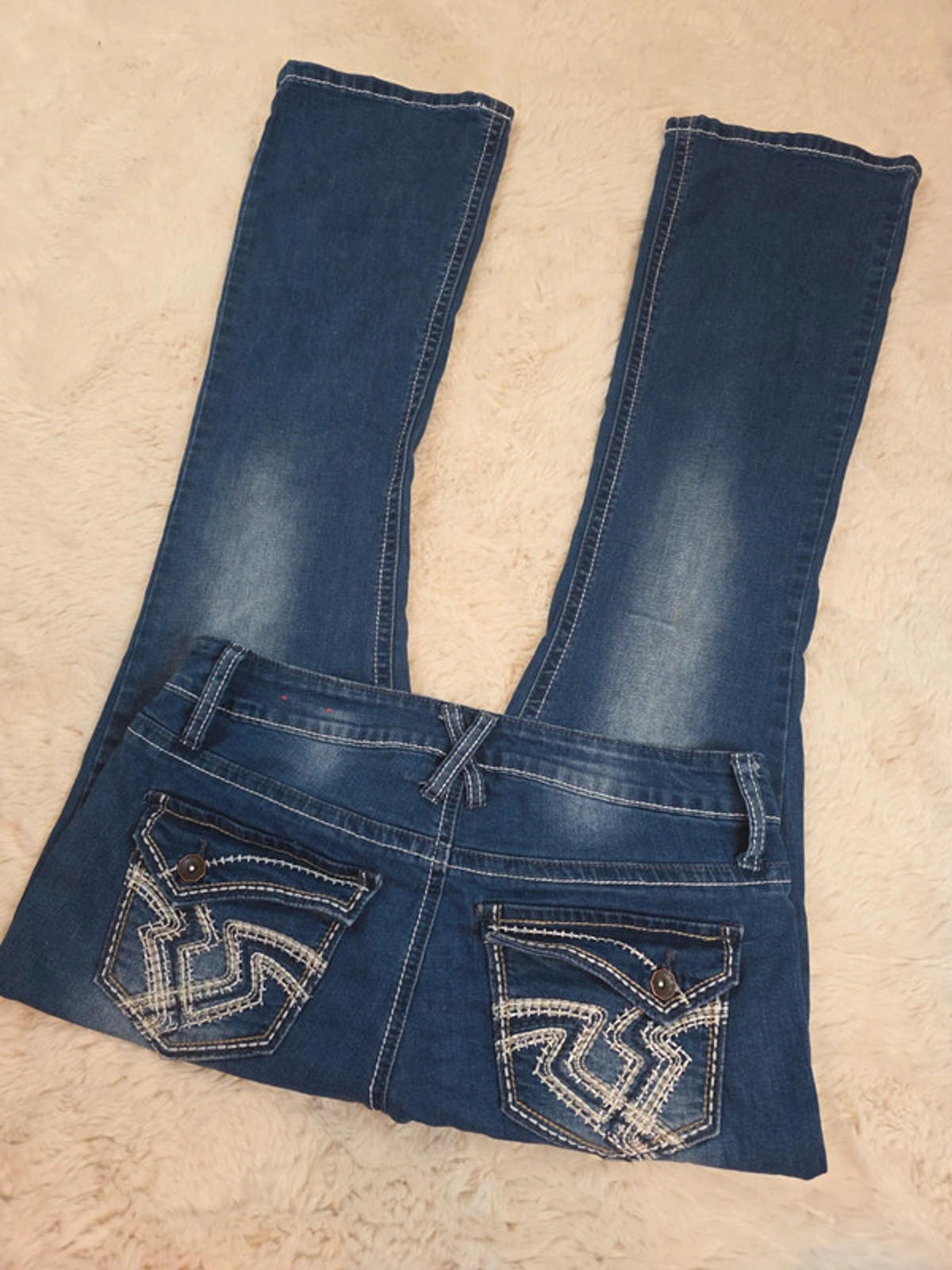 Vintage Y2K Hydraulic Mid Rise Bootcut Jeans UK Size 12
