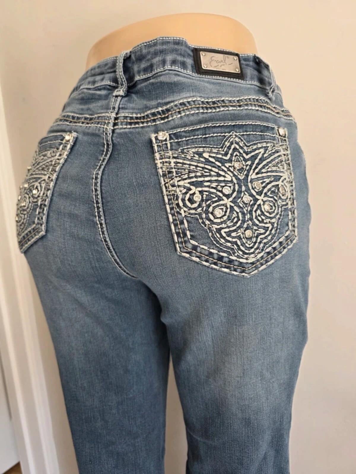 Vintage Y2K Earl Jeans Mid Rise Straight Bling Jeans UK Size 10