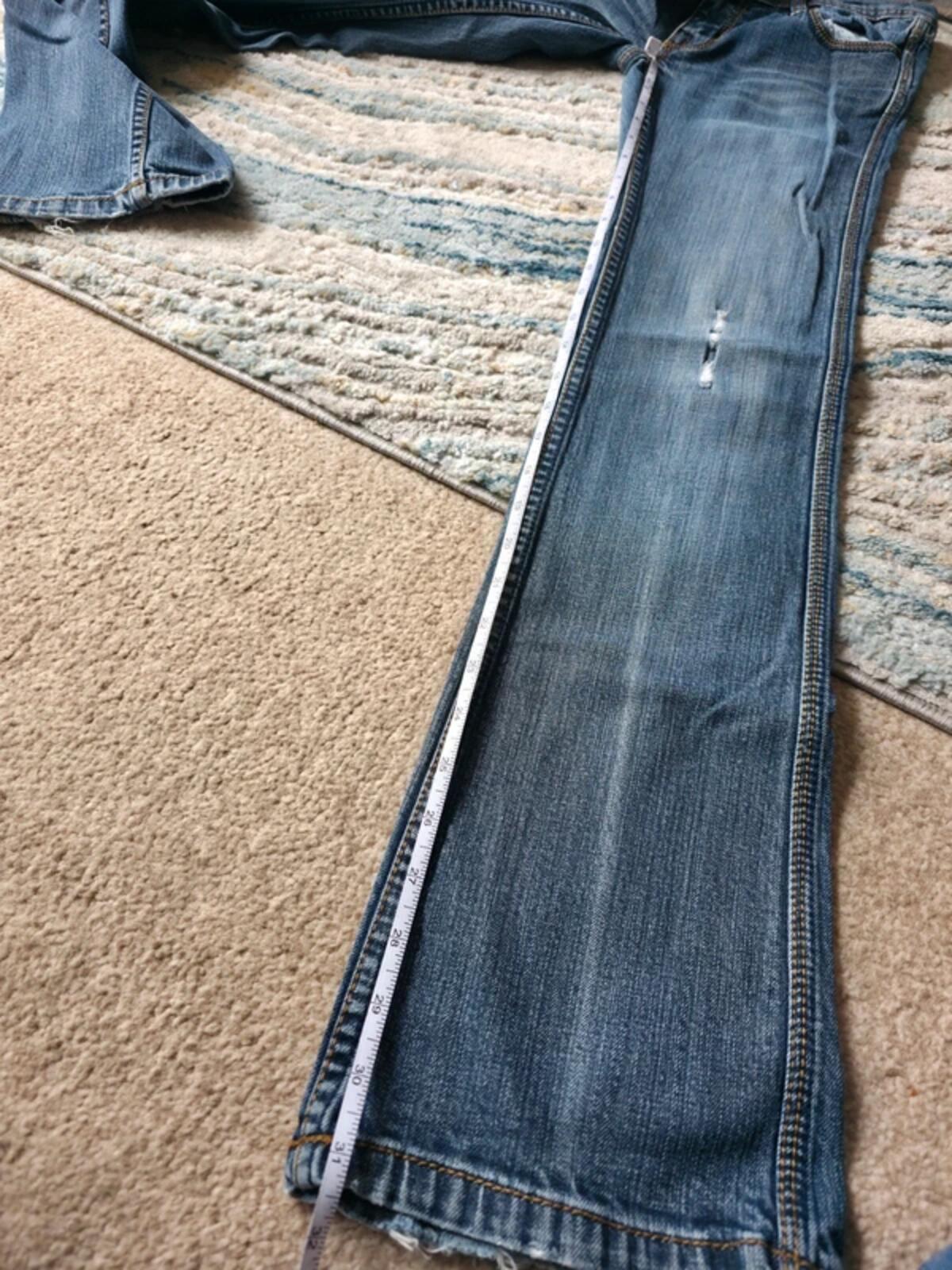 XXI Ultra Low Rise Distressed Baby Bootcut Vintage Y2K Jeans UK Size 4