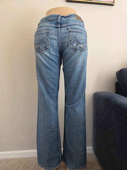 BKE Mid Rise Distressed Bootcut Vintage Y2K Jeans UK Size 10/12 Petite