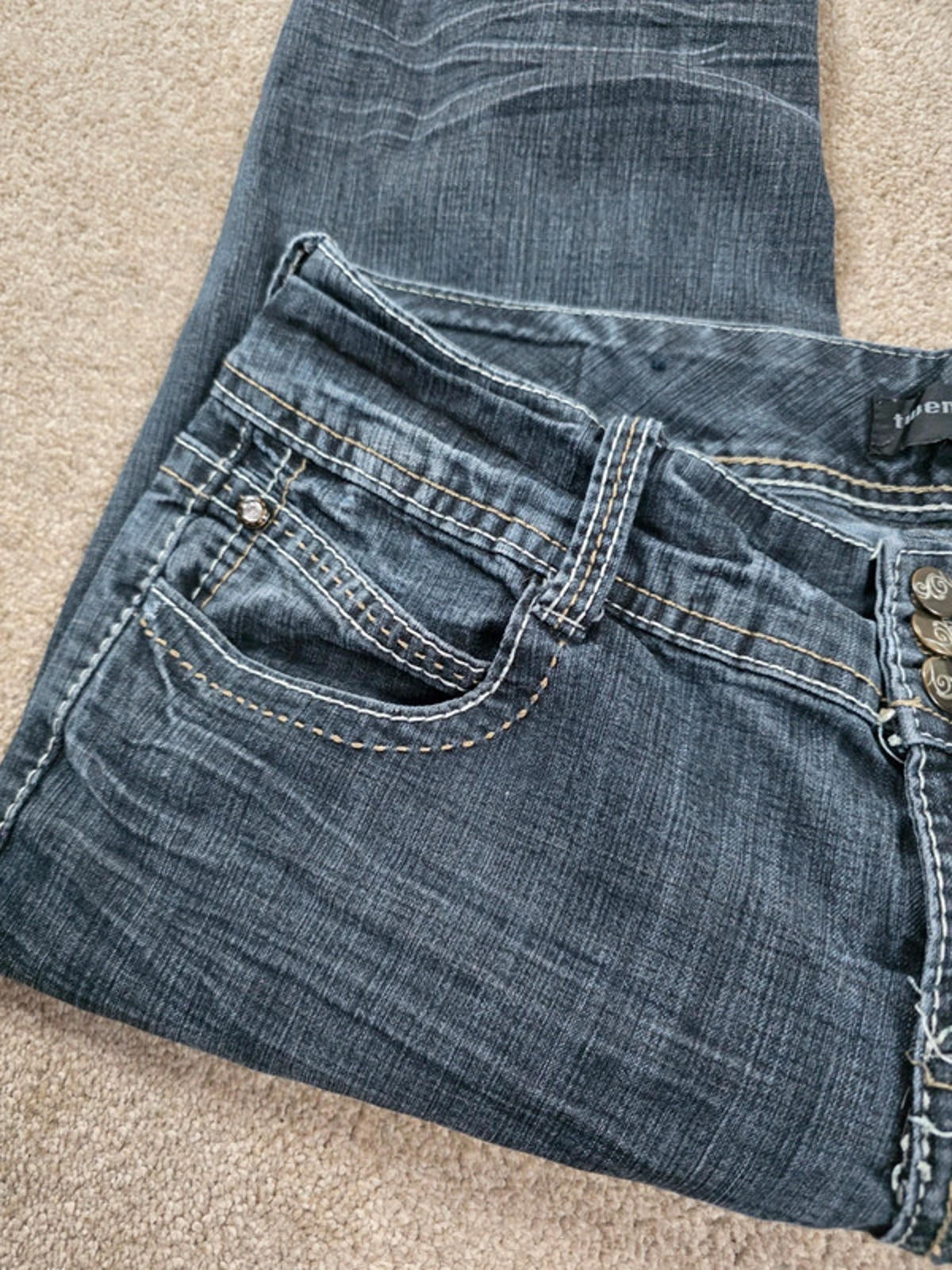 Vintage Y2K Twentyone Black Low Rise Skinny Jeans UK Size 14