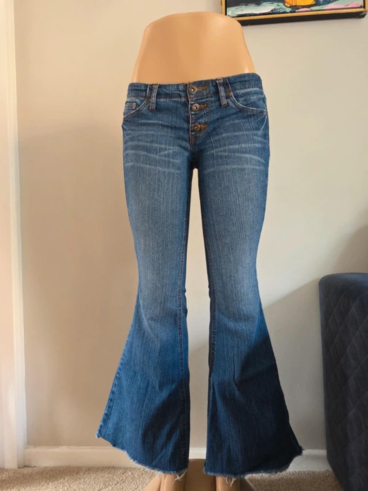 Lei Low Rise Flared Vintage Y2K Jeans UK Size 4 Petite