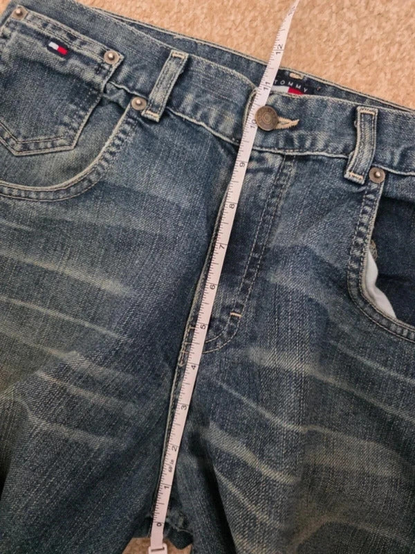 Vintage Y2K Tommy Hilfiger High Rise Wide Leg Jeans UK Size 10 Petite