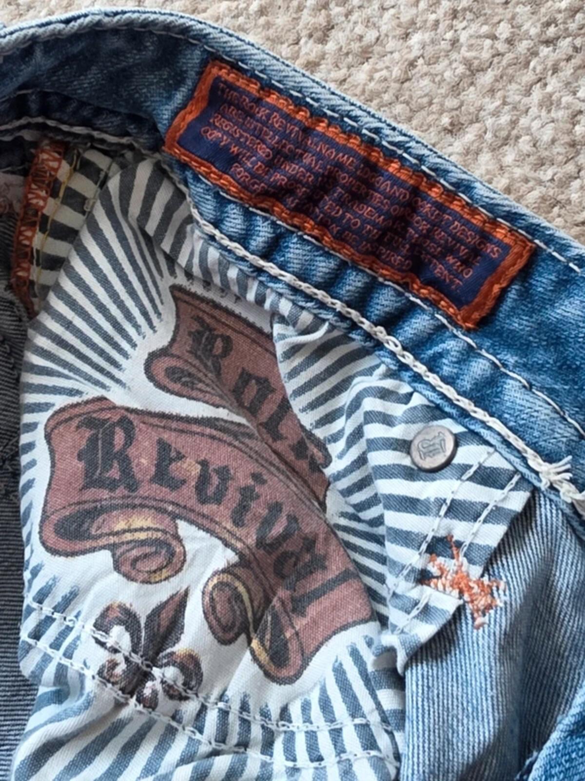 Vintage Y2K Rock Revival Low Rise Bootcut Jeans UK Size 10/12 Tall