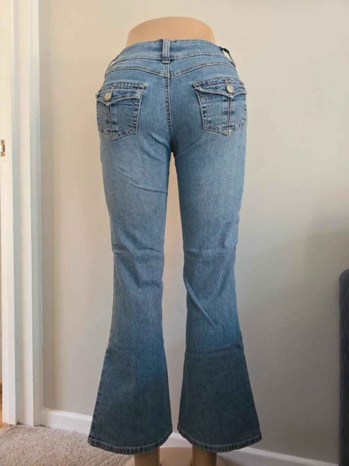 RVT Mid Rise Flared Vintage Y2K Jeans UK Size 8 Petite