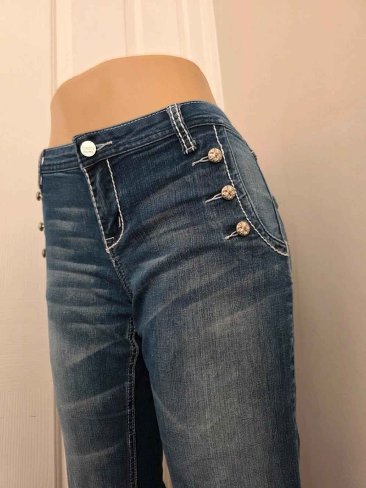 Luxury Blues Mid Rise Bootcut Vintage Y2K Jeans UK Size 12