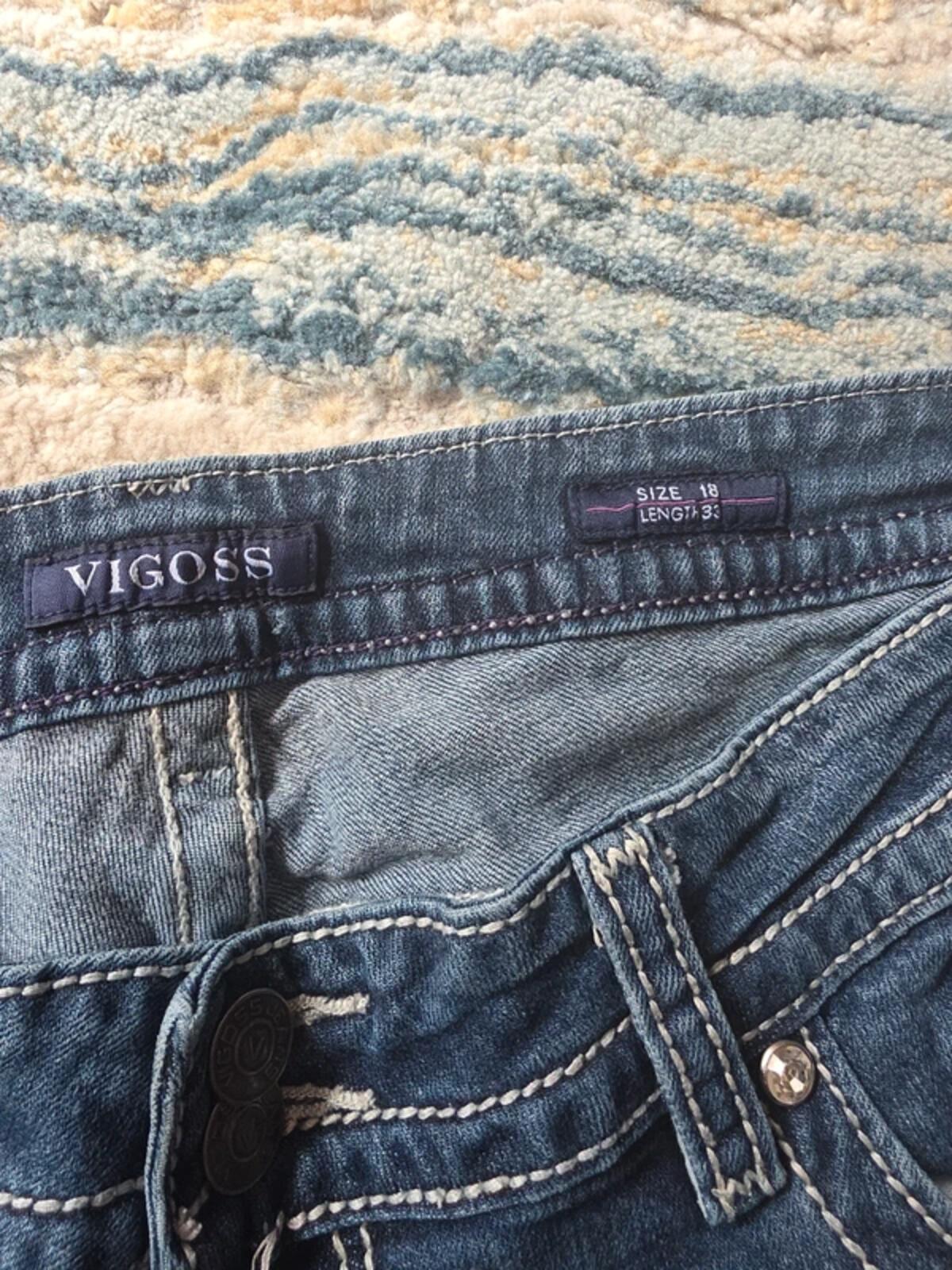 Vigoss Mid Rise Straight Relaxed Vintage Y2K Jeans UK Size 18