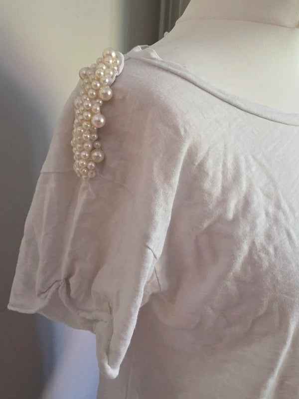 Guess Oversized Embellished Pocket T Shirt UK Size 8