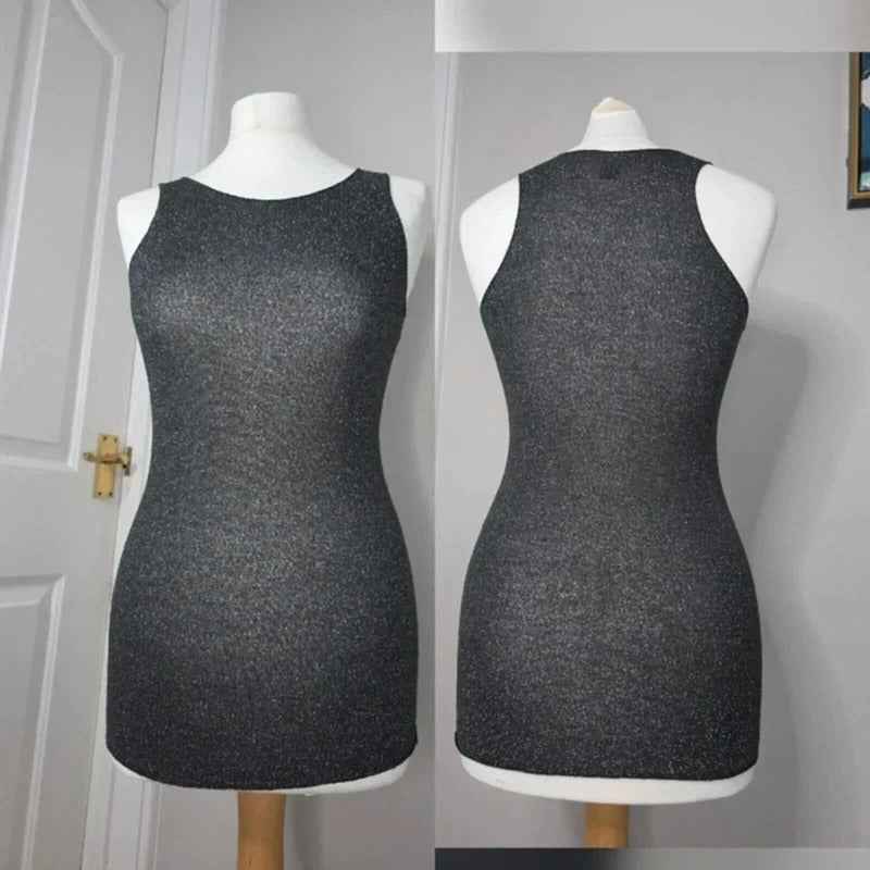 A. Vanto Sparkly Metallic Vest Top UK Size 8/10