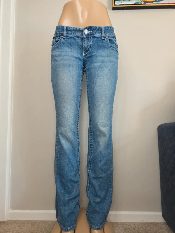 Maurices Ultra Low Rise Bootcut Vintage Y2K Jeans UK Size 6/8 Tall
