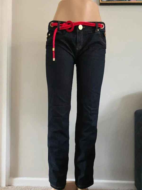 Studio F Mid Rise Slim Vintage Y2K Jeans UK Size 12/14