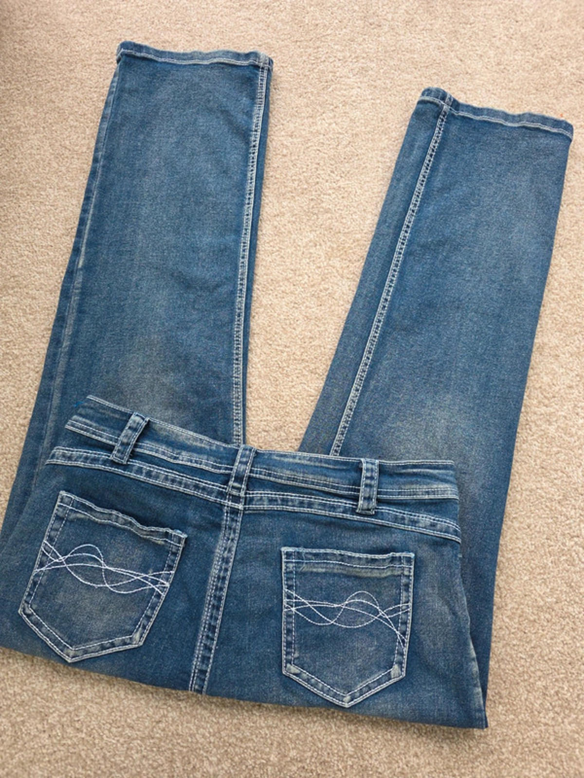 Vintage Y2K No-Label Mid Rise Straight Jeans UK Size 14 Petite
