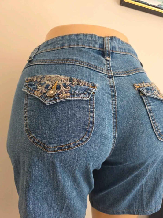 Jeanbay Vintage Y2K Loose Denim Shorts UK Size 12/14