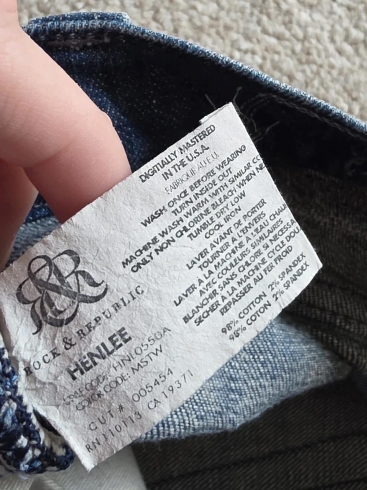 Vintage Y2K Rock & Republic Mid Rise Cropped Jeans UK Size 14
