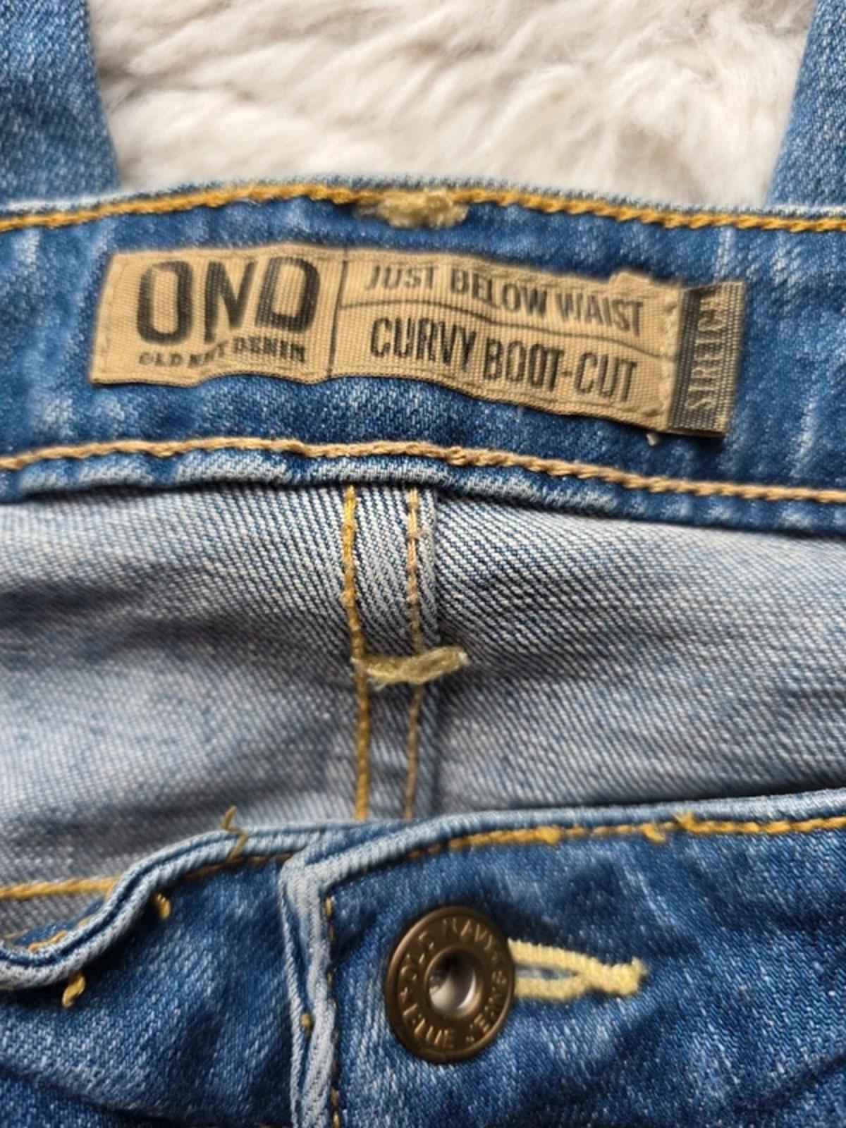 Vintage Y2K Old Navy Mid Rise Bootcut Abstract Festival Grunge Jeans UK 12