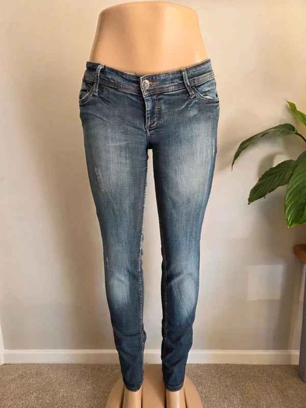 Vintage Y2K Stradivarius Low Rise Skinny Jeans UK Size 10/12