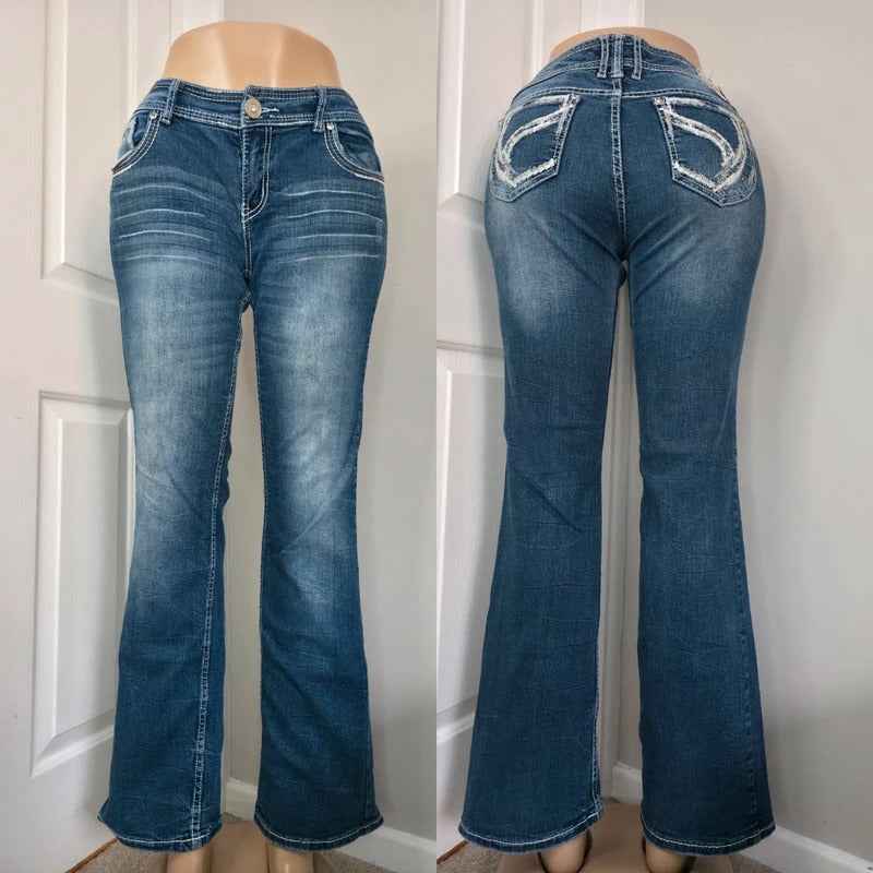 Ariya Low to Mid Rise Bootcut Vintage Y2K Jeans UK Size 12