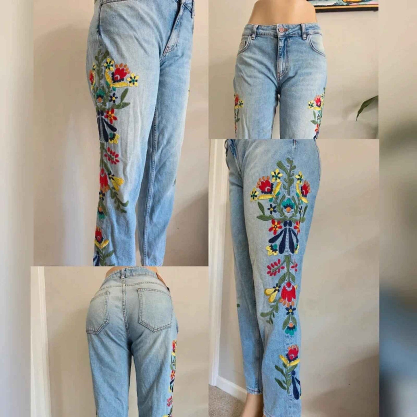 Vintage Y2K Zara Basic Straight Leg Jeans Mid/Low Rise UK Size 12 Petite