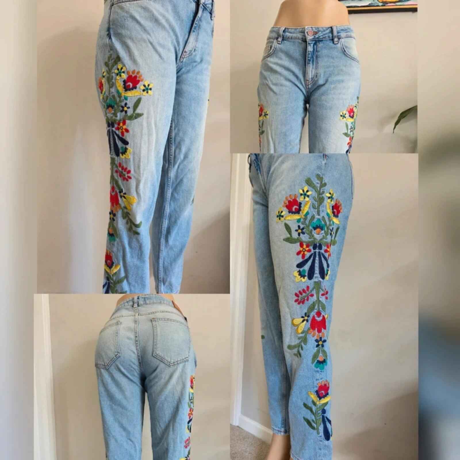 Vintage Y2K Zara Basic Straight Leg Jeans Mid/Low Rise UK Size 12 Petite