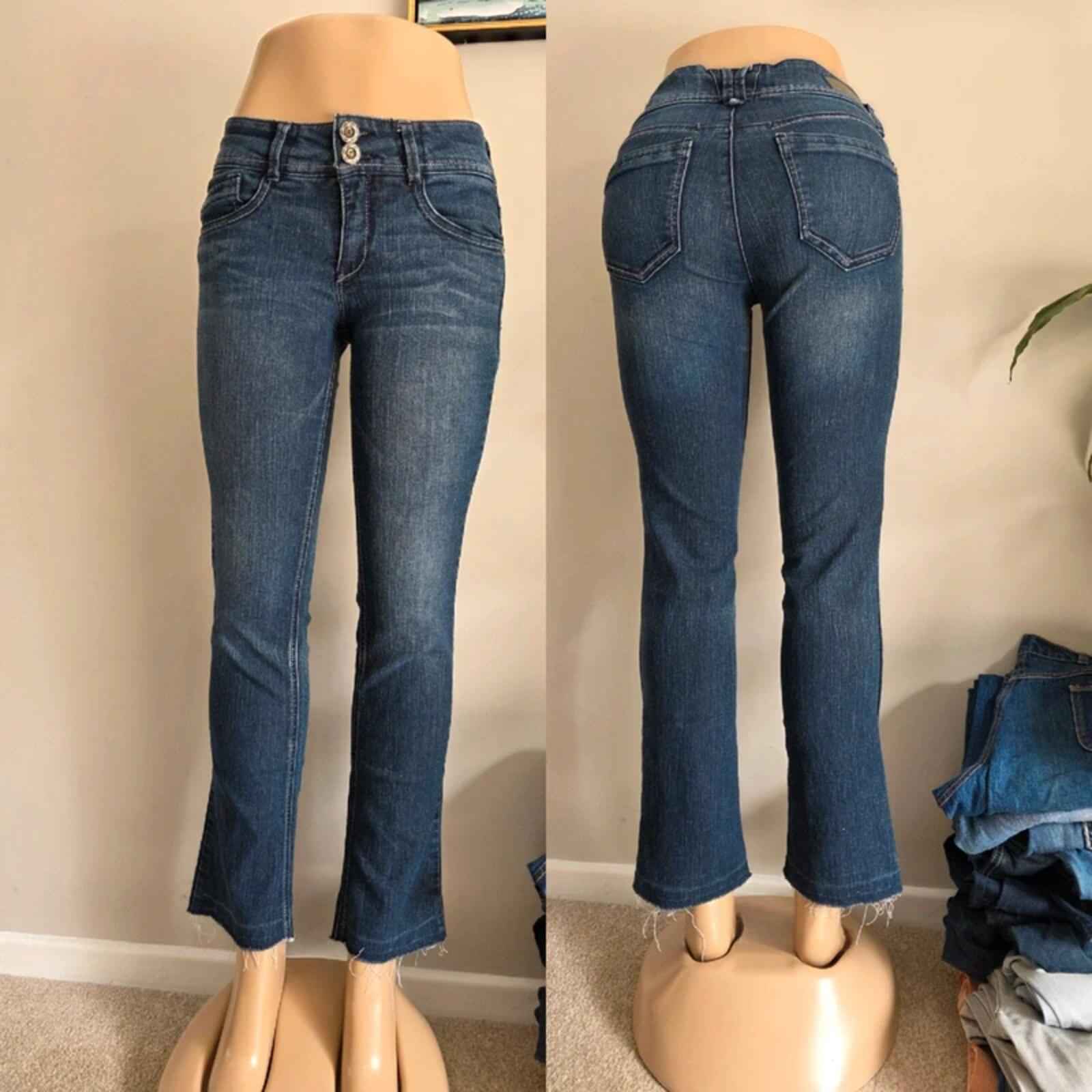 Vintage Y2K Artisan Crafted Mid Rise Bootcut Jeans UK Size 8/10 Petite
