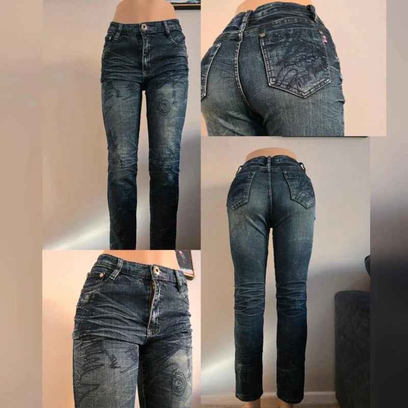 Kahing Vintage Y2K Mid Rise Slim Jeans UK Size 8 Petite