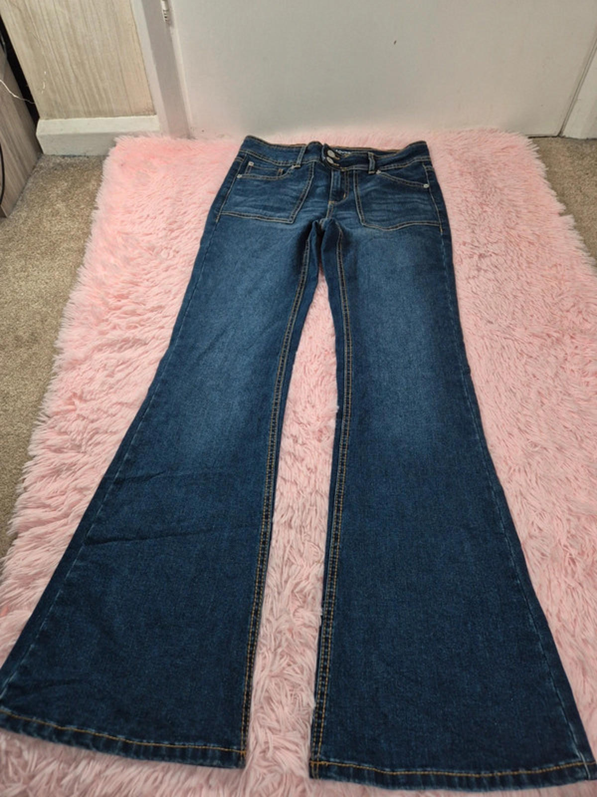 Vintage Y2K No Boundaries Mid Rise Flared Jeans UK 10