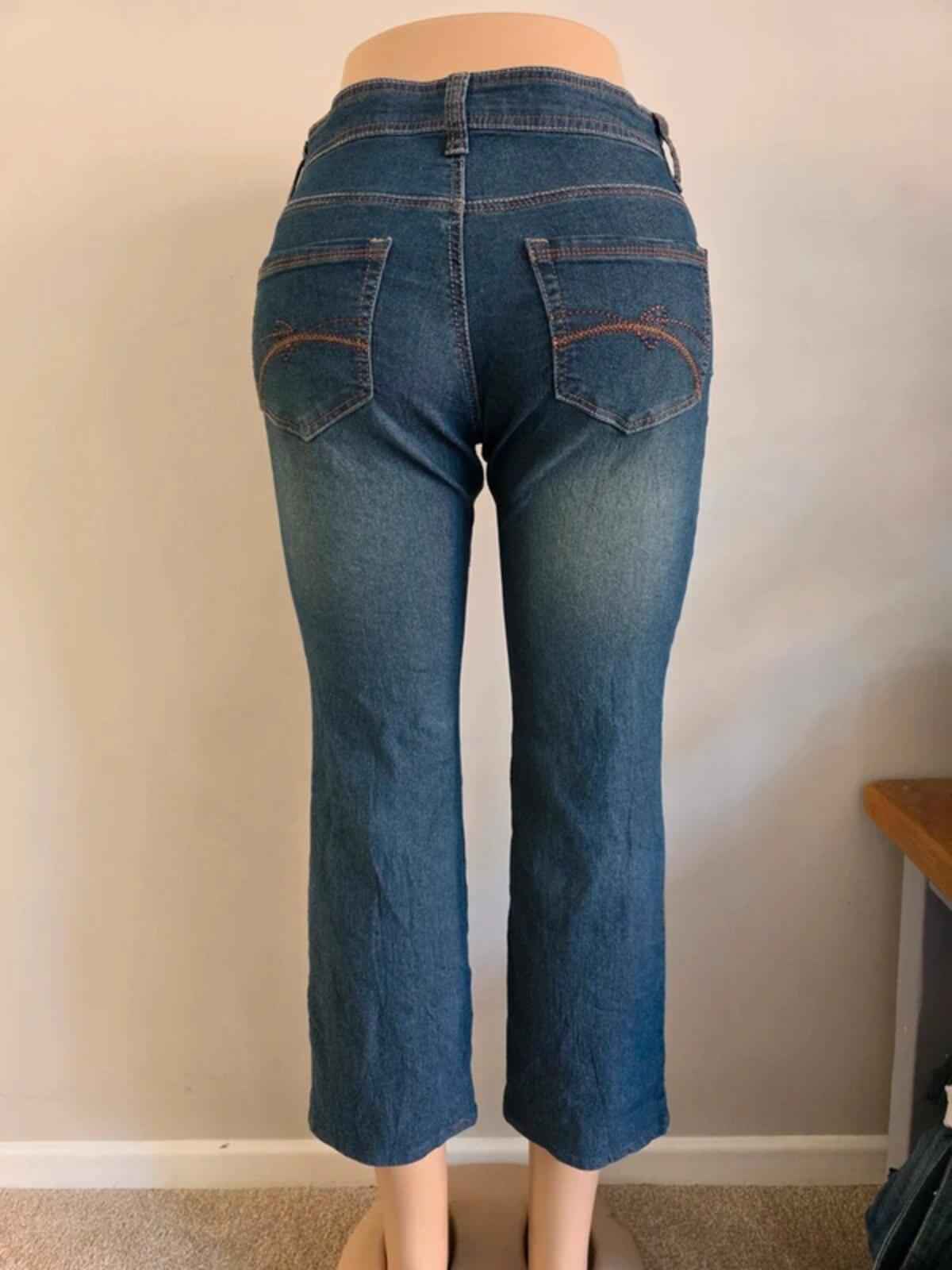 Japanese Capri Jeans Mid Rise UK Size 10 Tall