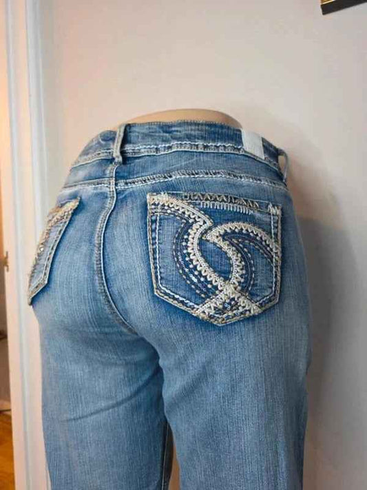 Maurices Mid Rise Capri Jeans UK Size 16/18 Vintage Y2K Plus Size
