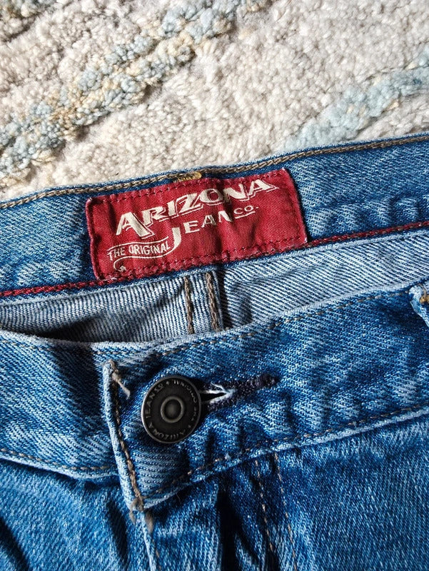 Arizona High Rise Baggy Straight Vintage Y2K Jeans UK Size 14