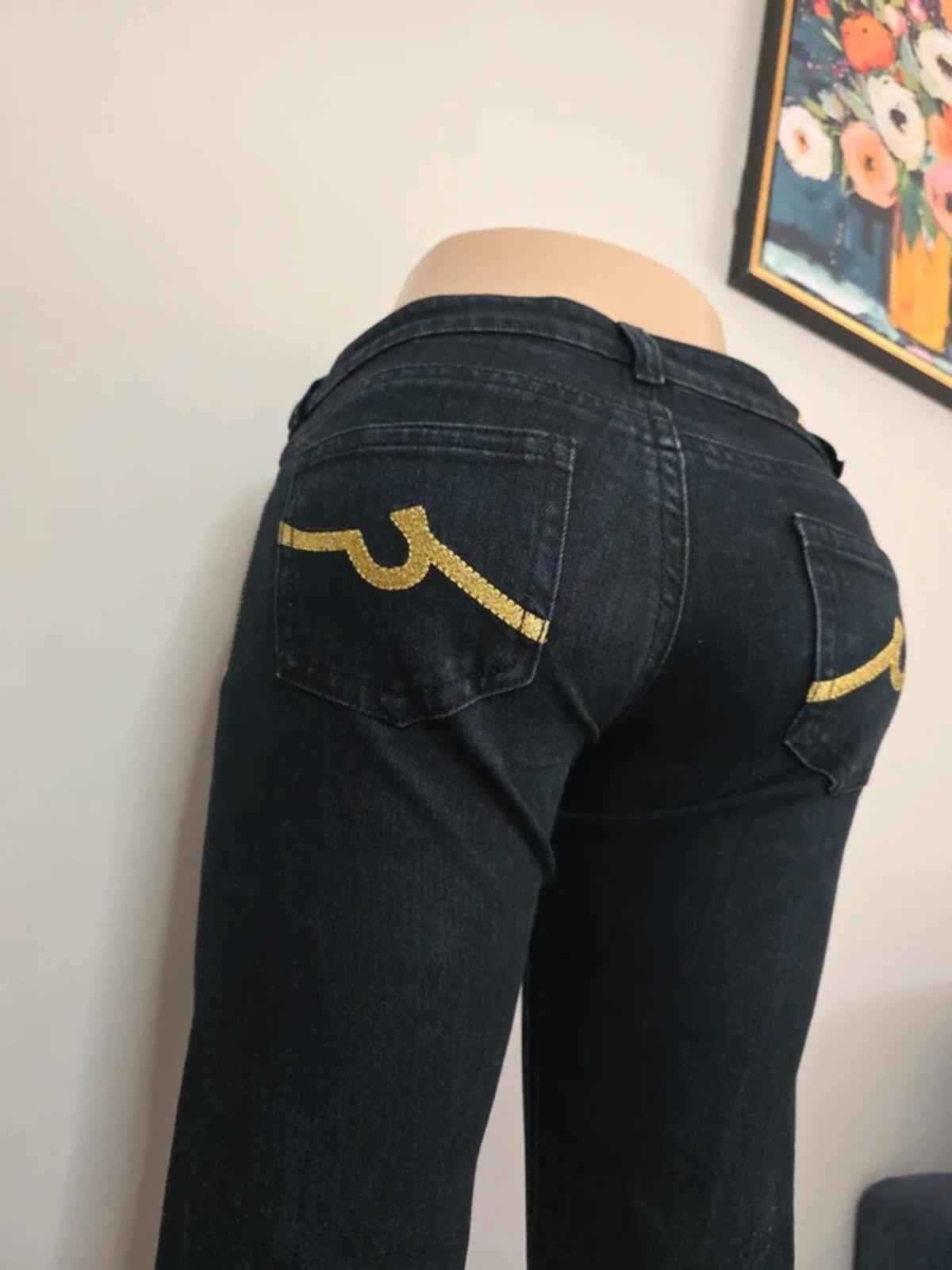 Denim Ultra Low rise straight jeans size 6/8 tall